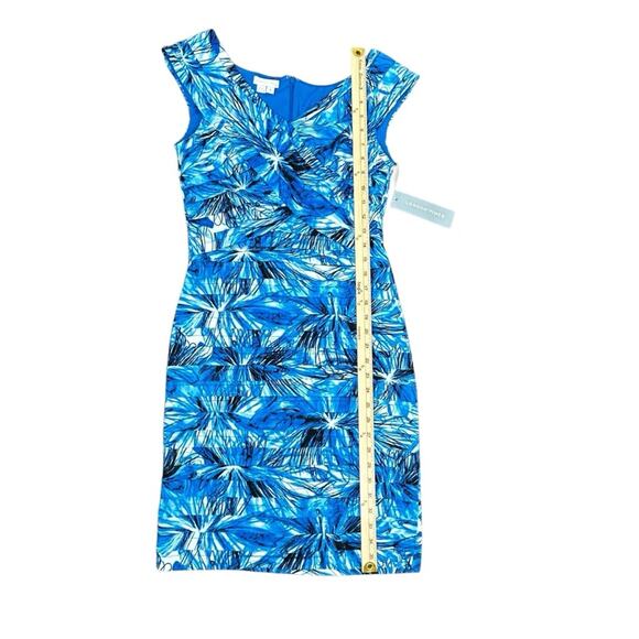 🆕 London Times Bandeau Dress Womens Size 4 Tropical Stretch Form Fitted NWT - Picture 12 of 13
